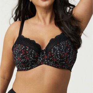 Torrid Full Coverage Unlined Lace Trim Bra, 40H